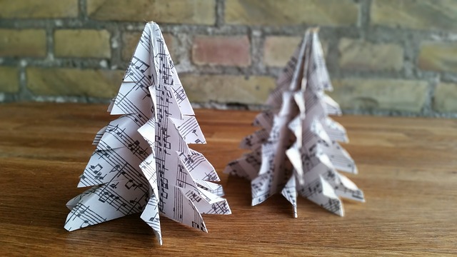origami vánoční ozdoby